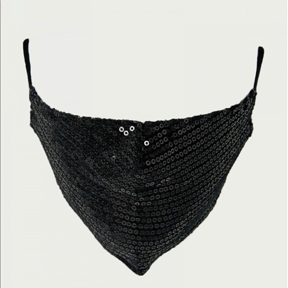Black sequin face covering